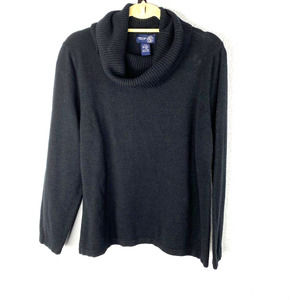 Venezia Jeans Sweater Size 14 Womens Black Cowl Neck Wool Blend